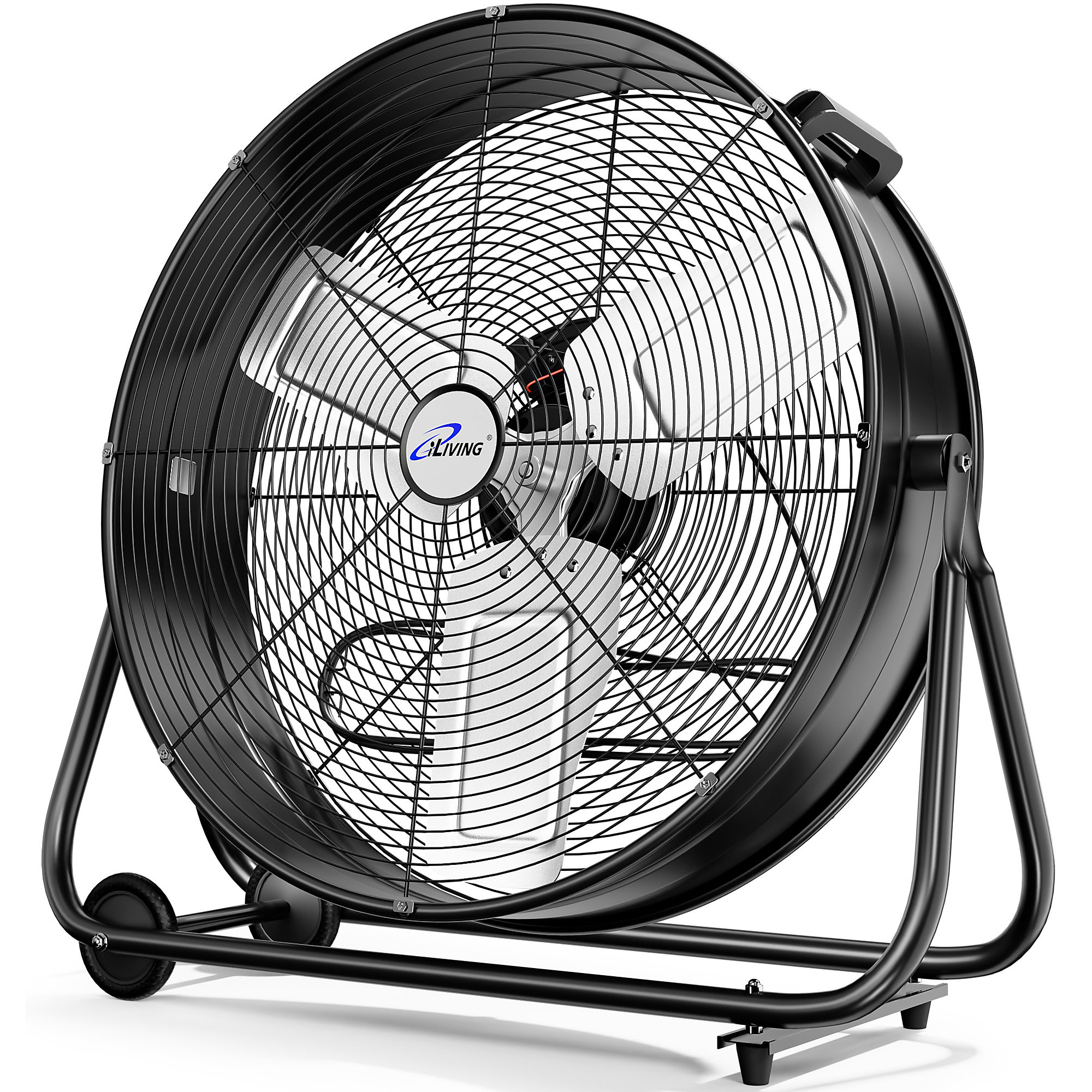 Dr. Infrared Heater iLIVING High Velocity Drum Fan — 24in., 7700 CFM, Adjustable Speed, Steel Housing, UL Listed, Model# ILG8MF24-77